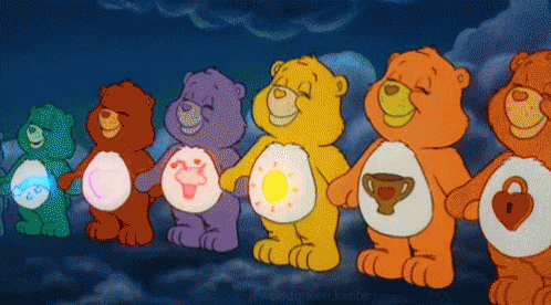 The Care Bear Stare is a rainbow representation of the power of caring.